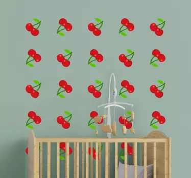 Cherry Pattern Design wall sticker - TenStickers