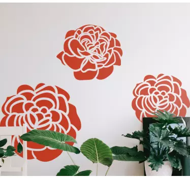 Chic bloom composition flower wall sticker - TenStickers