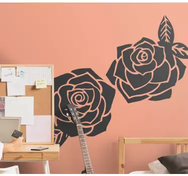 Chic rose bouquet wall sticker - TenStickers