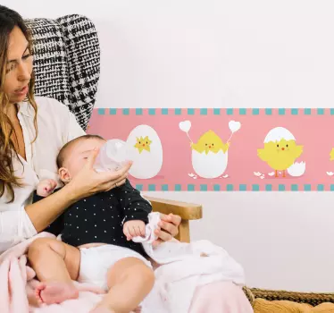 Chick Eggs Wall Border Decal - TenStickers