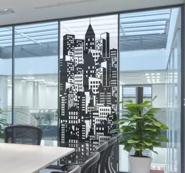 Office wall sticker City building skyline - TenStickers
