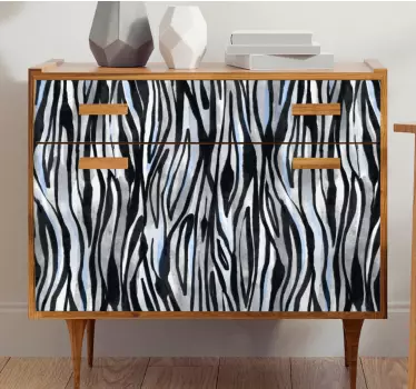 Classic gray and black zebra decals for furniture - TenStickers