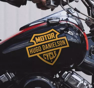 Classic shield custom motorbike sticker - TenStickers