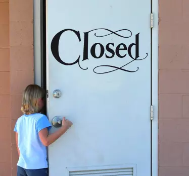 Closed text door sticker - TenStickers