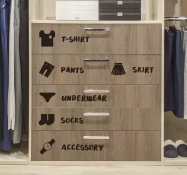 Closet clothing labels furniture sticker - TenStickers