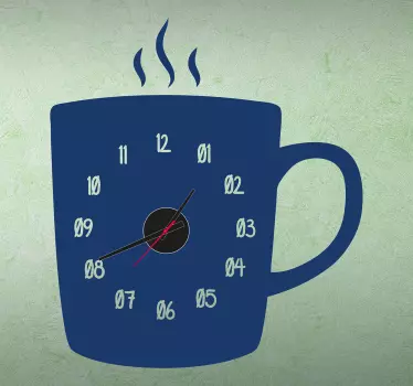 Coffee Cup stick on wall clock - TenStickers
