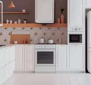 Coffee cups backsplash sticker - TenStickers