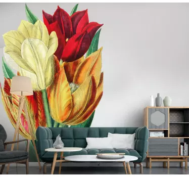 Colorful blossom composition wall sticker - TenStickers