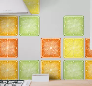 Colourful citrus kitchen tile sticker - TenStickers