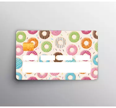 Colorful Donut Pattern credit card sticker - TenStickers