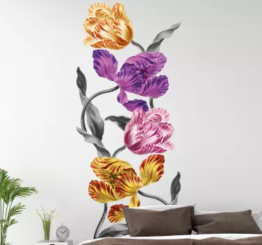 Colorful flower arrangement flower wall sticker - TenStickers