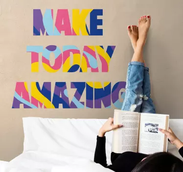Colorful Motivational Phrase quote wall sticker - TenStickers