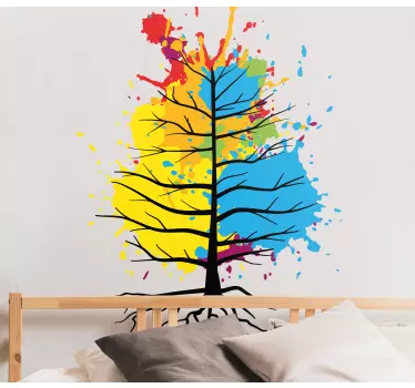 Colorful Tree Splash nature wall sticker - TenStickers