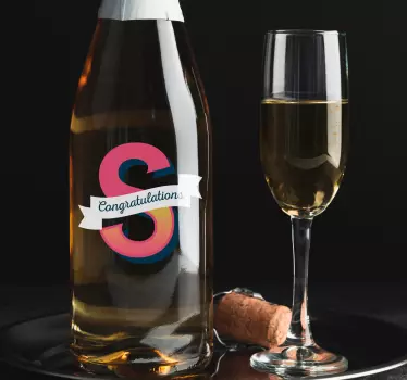 Congratulation Bottle Initial appliance decal - TenStickers