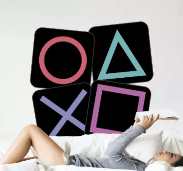 Controller Icons play station video game wall sticker - TenStickers