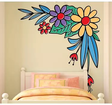 Corner composition of Polish flowers wall decor - TenStickers