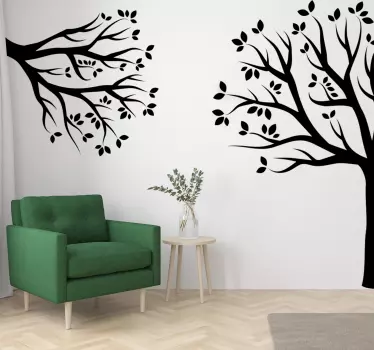 Corner tree wall sticker - TenStickers