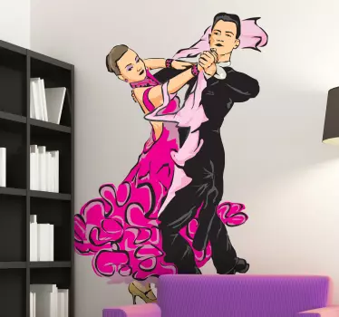 Couple Dancing Decorative Sticker - TenStickers