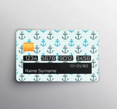Credit card sticker anchor pattern design - TenStickers