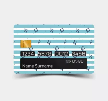 Credit card sticker anchors and stripes - TenStickers
