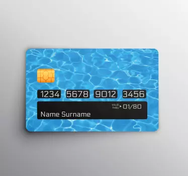 Credit card sticker blue water design - TenStickers