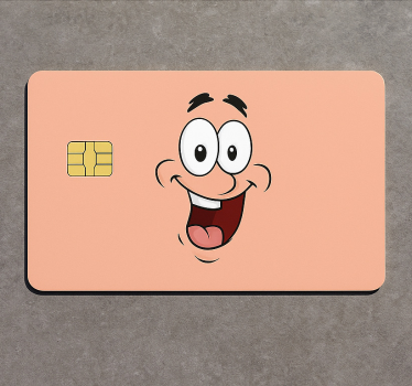 Credit card sticker cartoon character smile - TenStickers