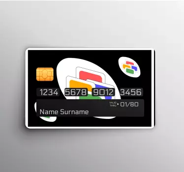 Credit card sticker colorful card design - TenStickers