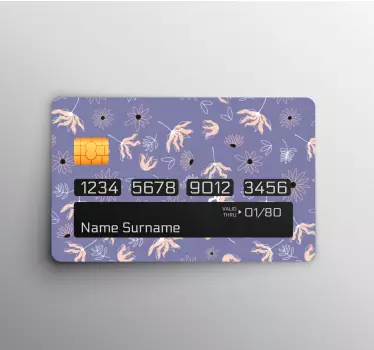 Credit card sticker floral pattern background - TenStickers