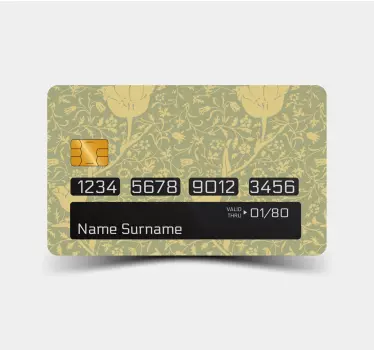Credit card sticker floral pattern design - TenStickers