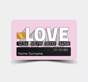 Credit card sticker stylish heart design - TenStickers