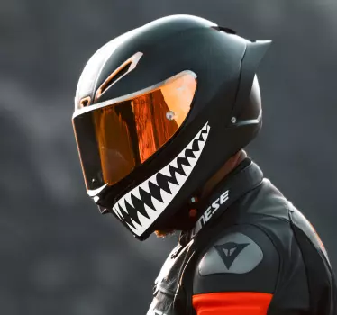 Creepy smile motorbike sticker - TenStickers
