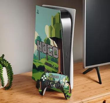 Cubes video game personalised ps5 sticker - TenStickers