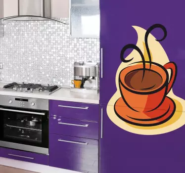 Cup of Hot Coffee Wall Sticker - TenStickers