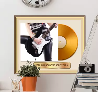 Custom gold vinyl record music sticker - TenStickers
