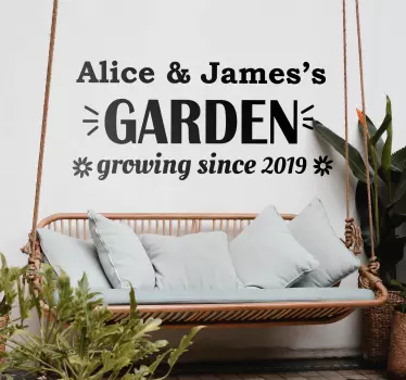 Custom growing garden  text wall decal - TenStickers