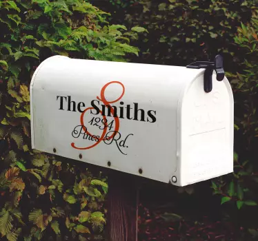 Personalized initial and name mailbox sticker - TenStickers