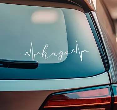 Personalised heartbeat and name sticker - TenStickers