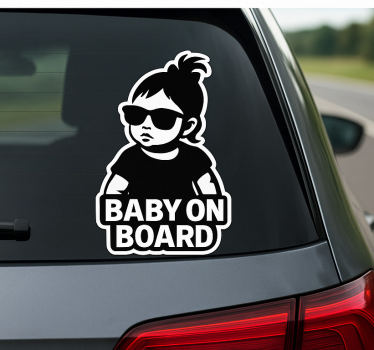 Custom sticker funny baby girl on board - TenStickers