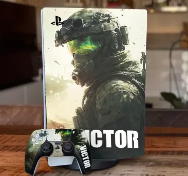 Custom War Shooter Video Game PS5 Sticker - TenStickers