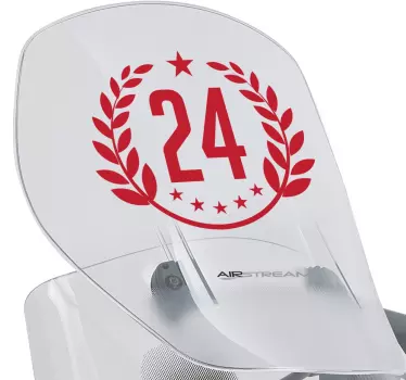 Customisable Laurel Number Motorbike Sticker - TenStickers