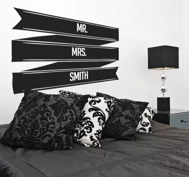 Customisable Mr and Mrs Decorative Sticker - TenStickers