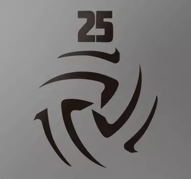 Customisable Volleyball Number Sticker - TenStickers