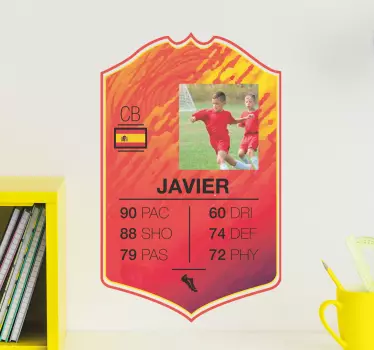 Customizable headliners card player football wall sticker - TenStickers