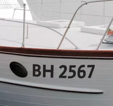 Customizable vessel registration nautical sticker - TenStickers