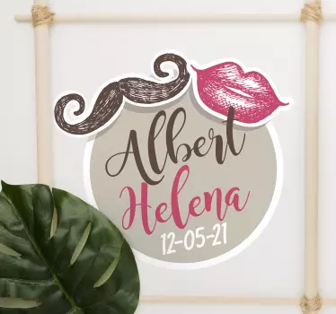 Customized Couple's Names quote wall sticker - TenStickers