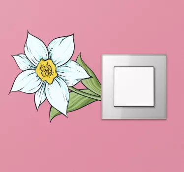 daffodil flower light switch sticker - TenStickers