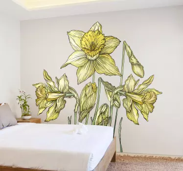 Daffodils flower wall sticker for bedroom - TenStickers