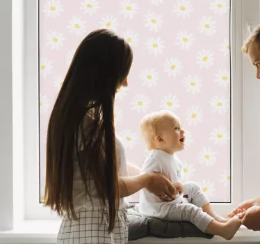 Daisy Flower Pattern  window decal - TenStickers