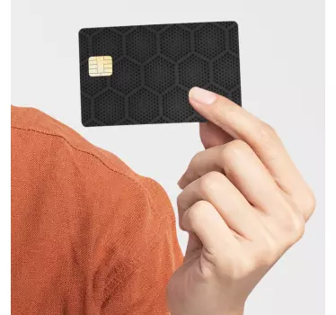 Dark hexagons pattern bank card sticker - TenStickers
