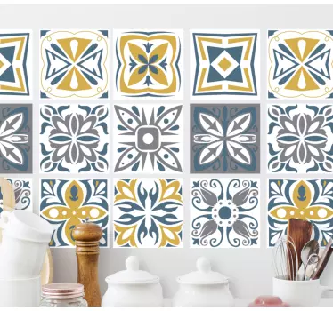 Decorative cement kitchen tile sticker - TenStickers